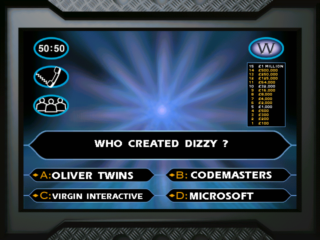Who Wants to be a Dizzy Millionaire? (Demo) screenshot