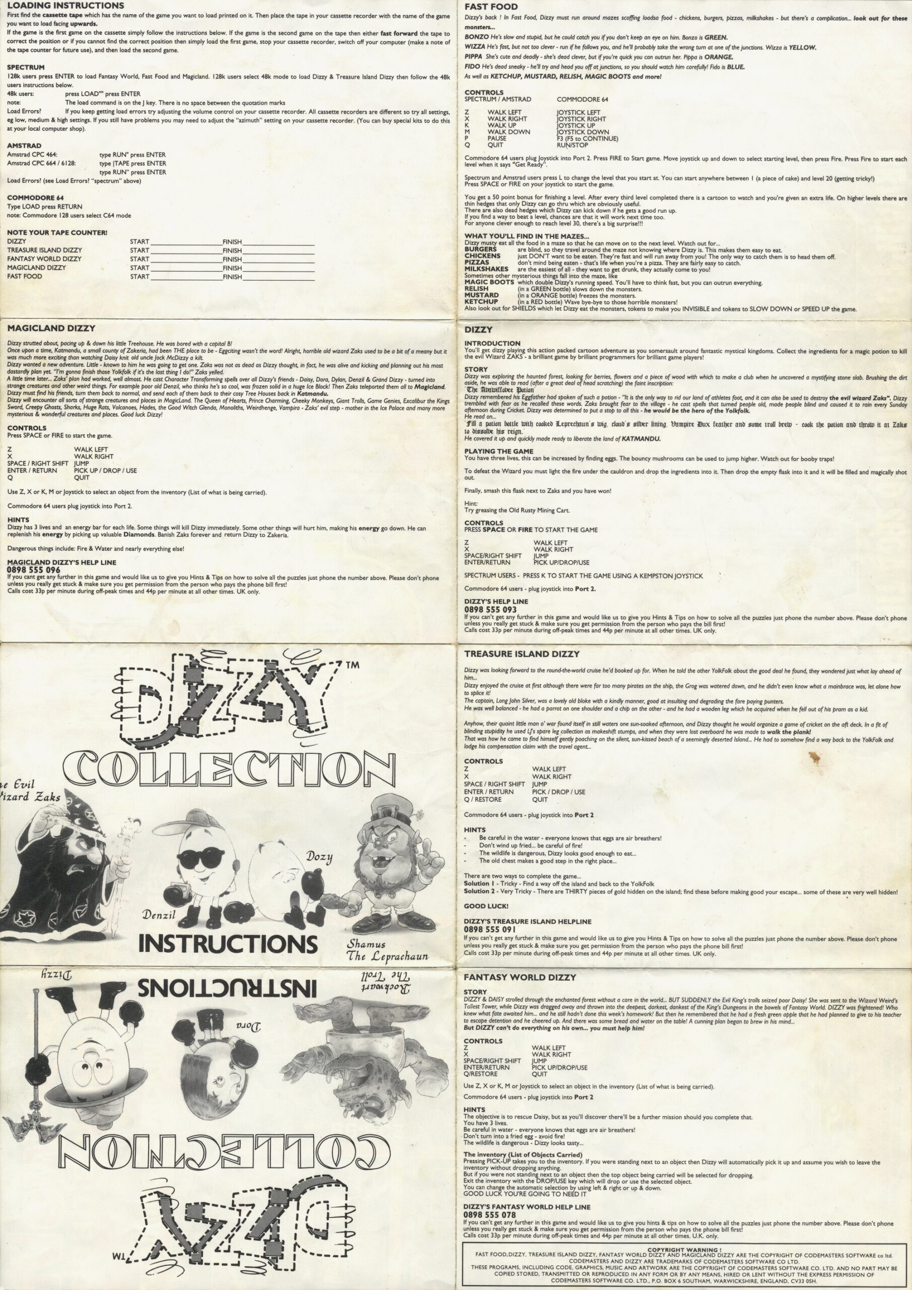 Dizzy Collection - Instructions