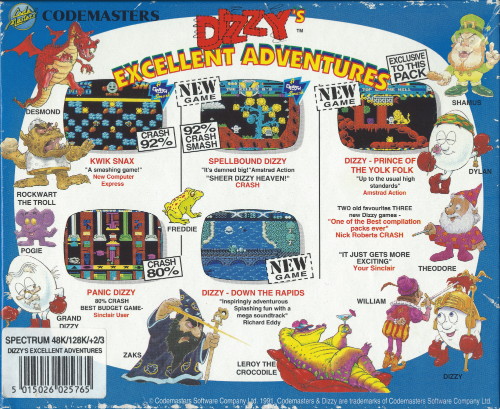 Dizzy's Excellent Adventures - Spectrum Back
