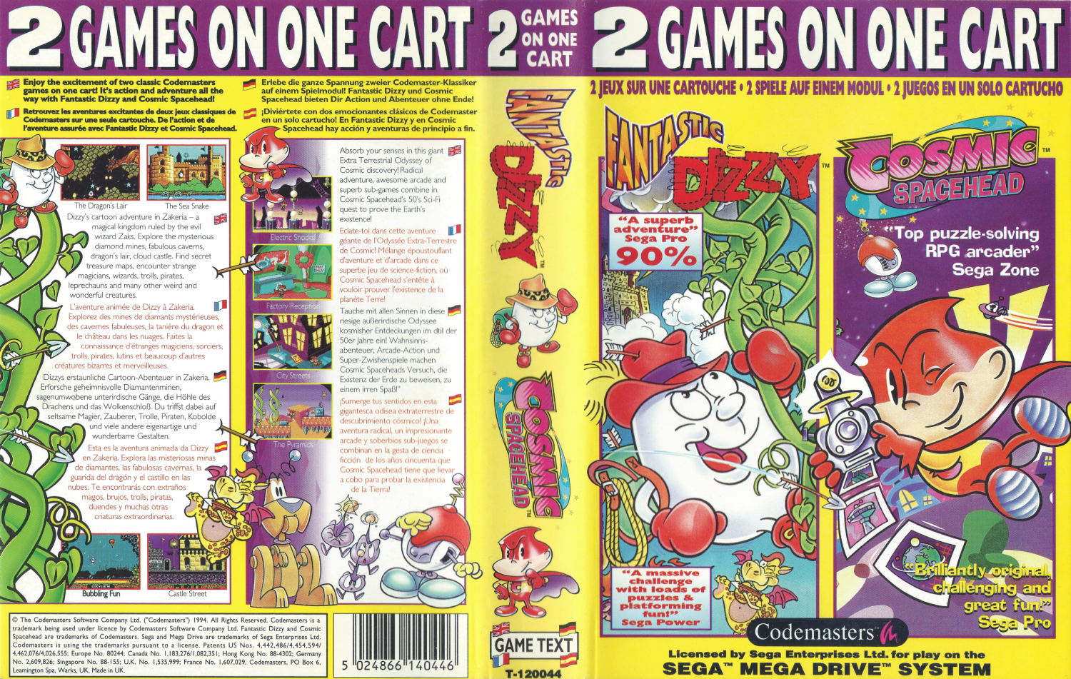 2 Games On 1 Cart - Mega Drive Cover