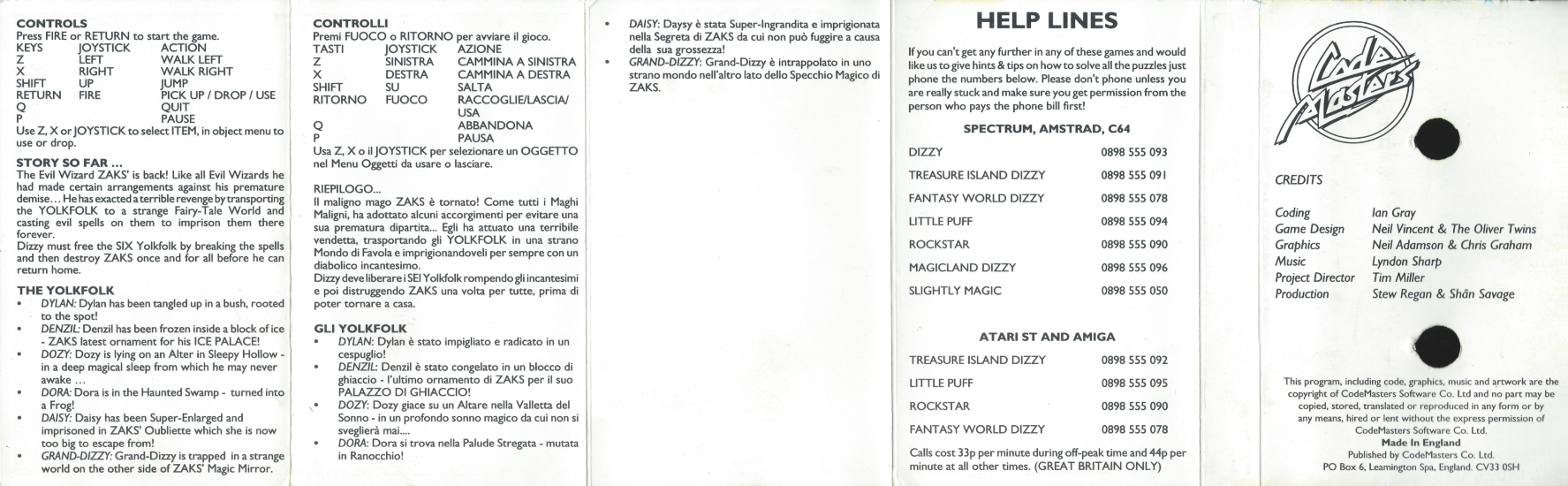 Magicland Dizzy - C64 Back