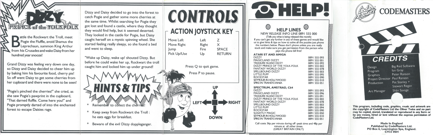 Dizzy - Prince Of The Yolkfolk - C64 Back