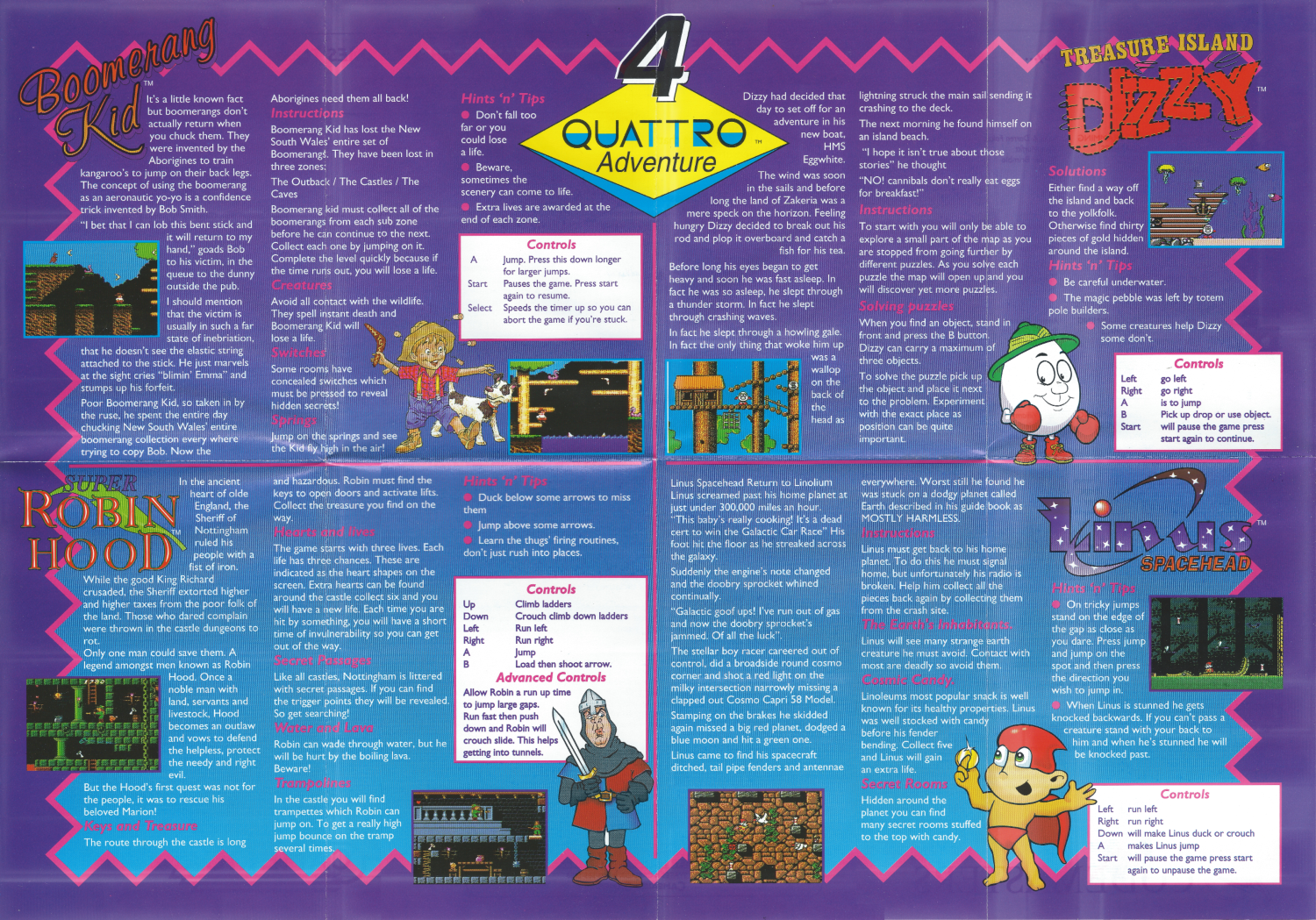 Quattro Adventure - NES Aladdin Instructions Front