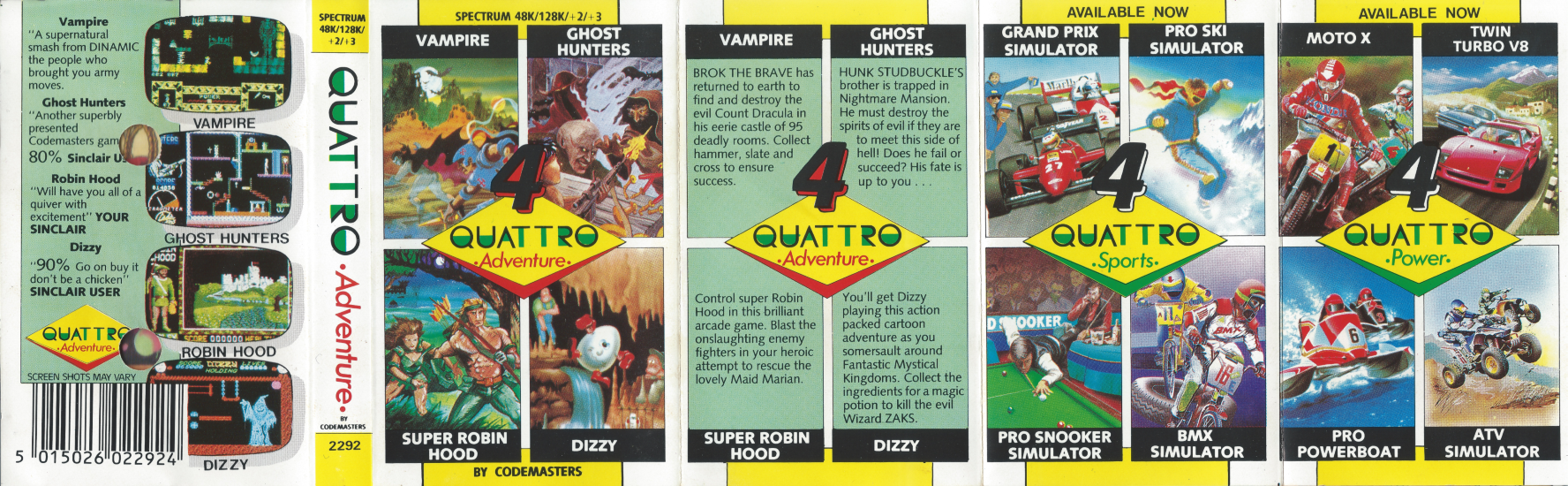Quattro Adventure - Spectrum Front