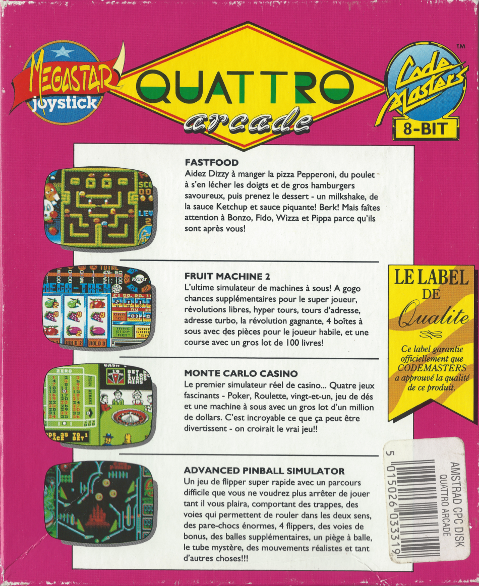 Quattro Arcade - Amstrad Disk Back