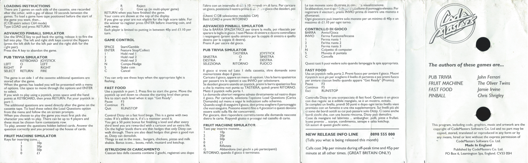 Quattro Coin Ops - C64 Back