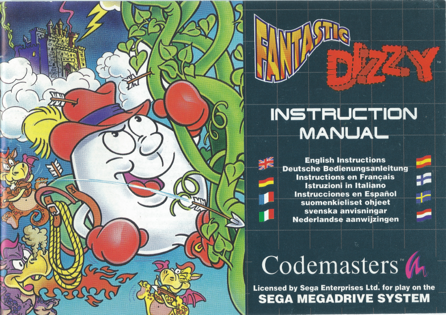FantasticDizzy_SEGAMegaDrive_Manual-Front