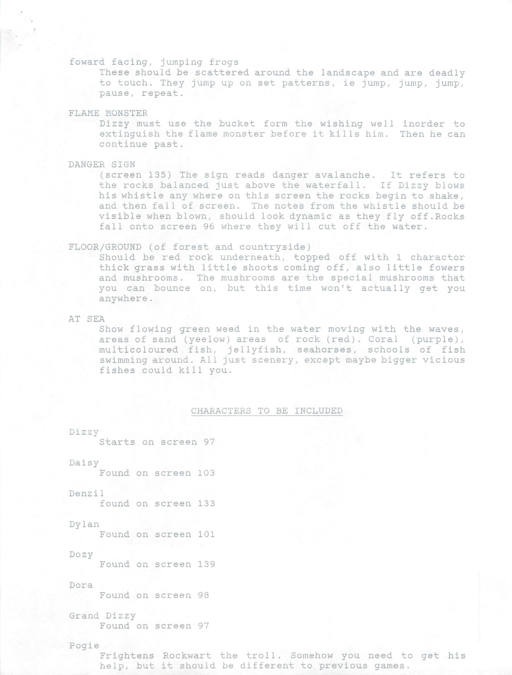 Crystal Kingdom Dizzy - Character Notes #1