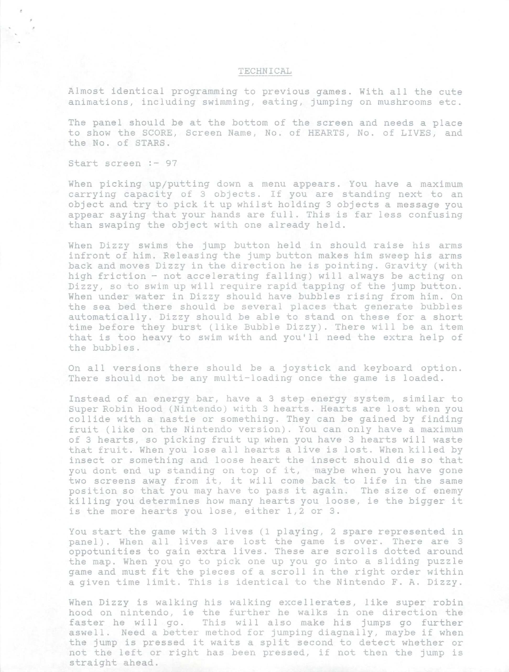Crystal Kingdom Dizzy - Early Technical Notes #1