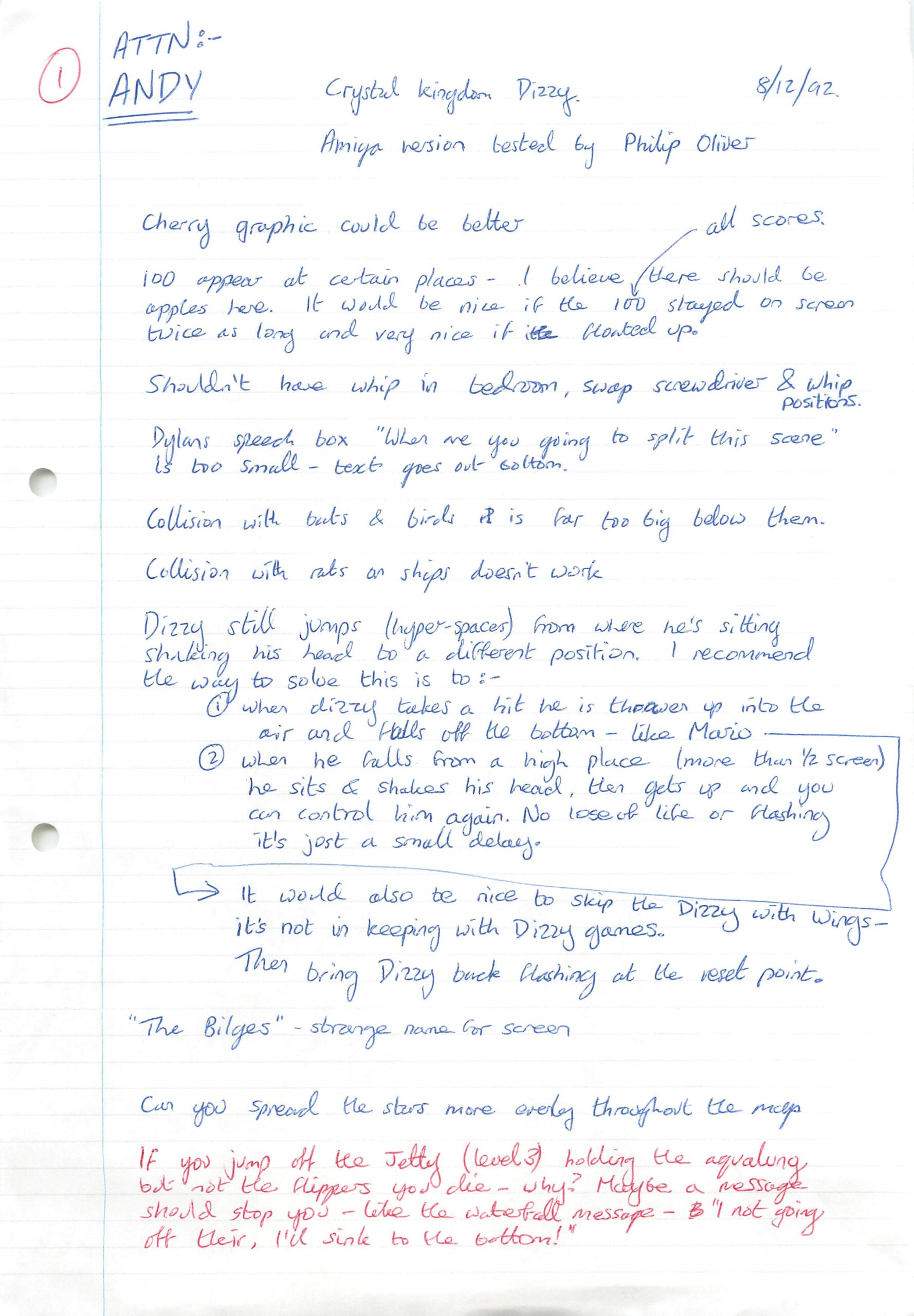 Crystal Kingdom Dizzy - Personal Notes #1
