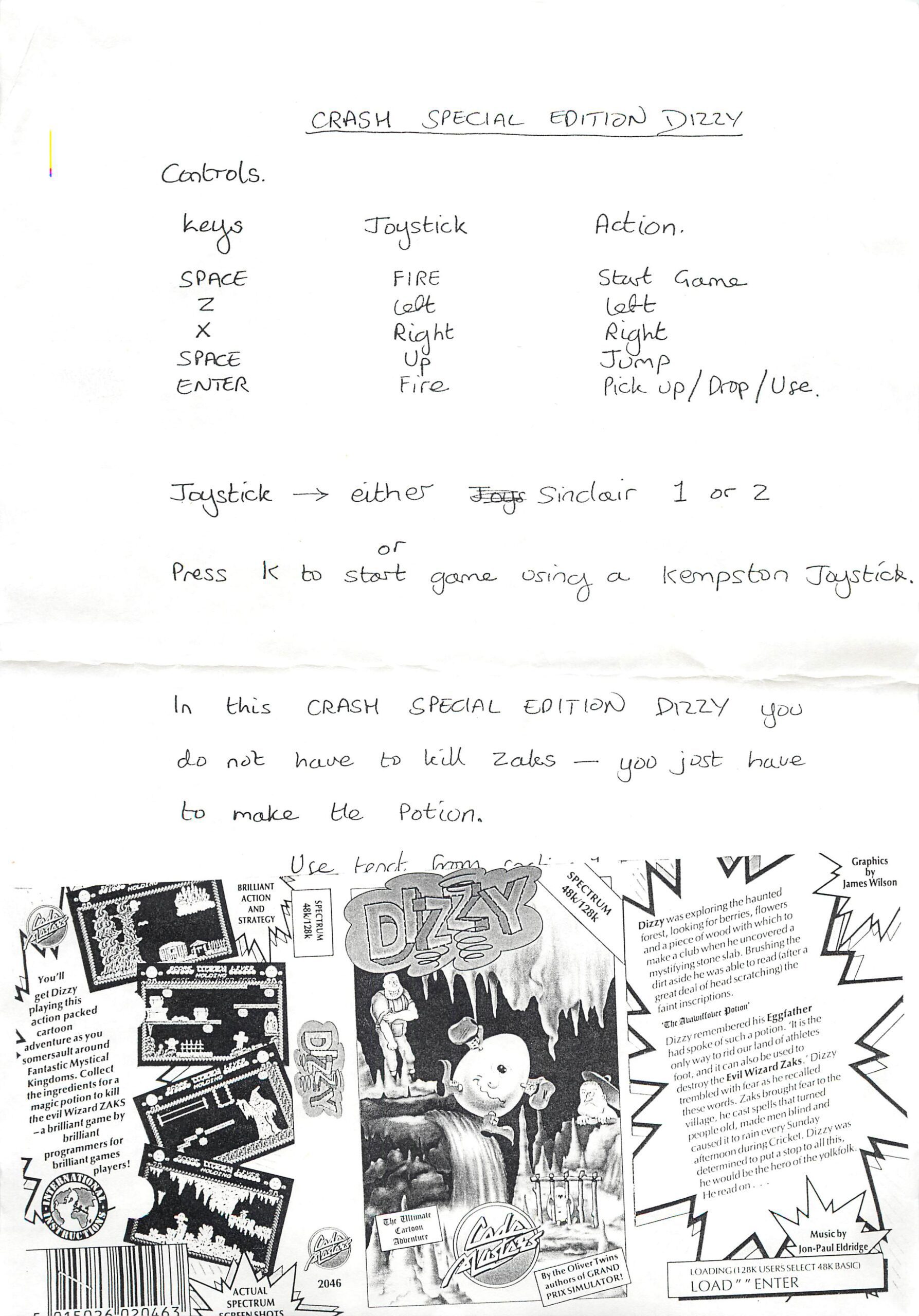 Dizzy TUCA - Crash Demo Notes #1