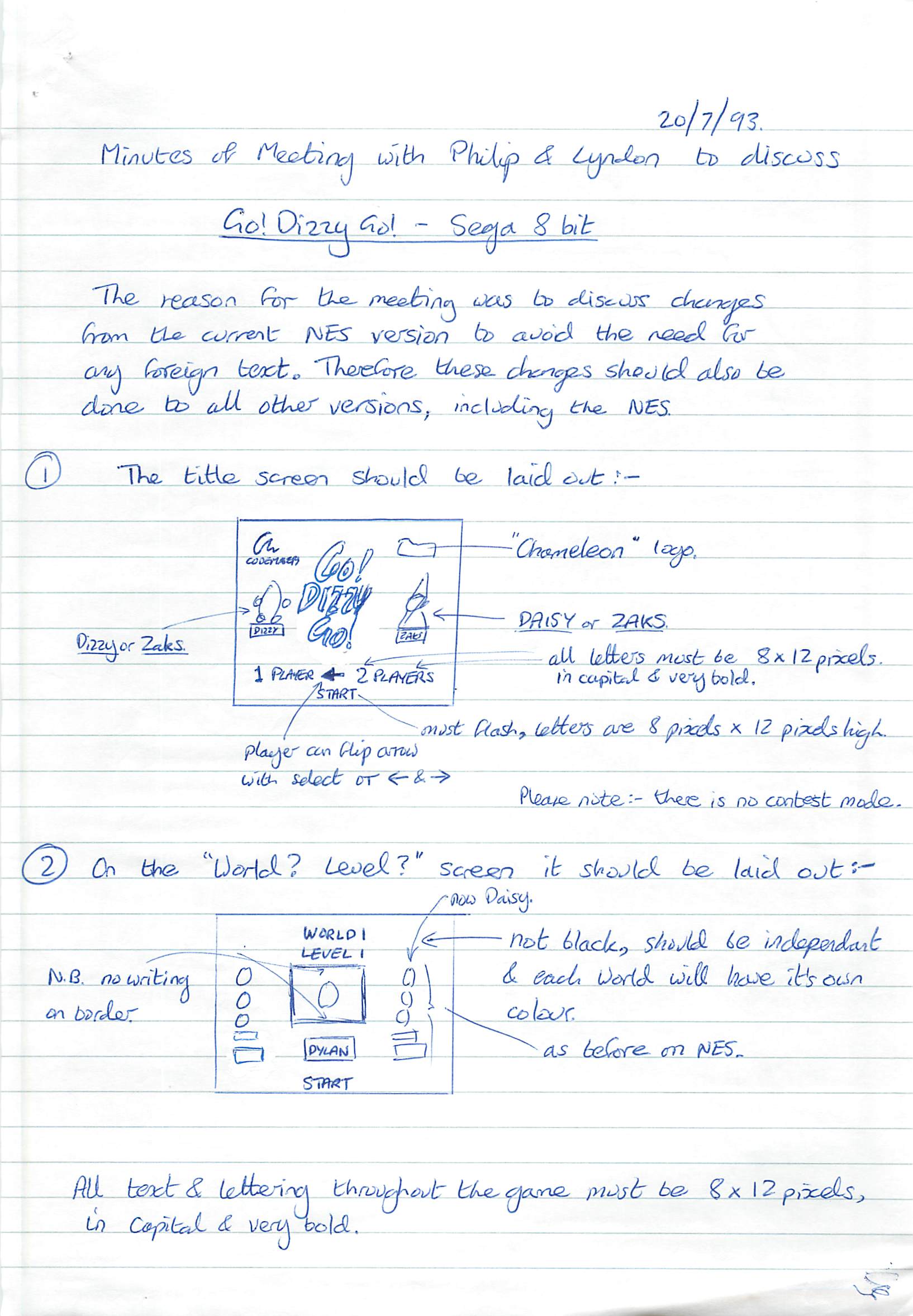 Go! Dizzy Go! - Notes #1
