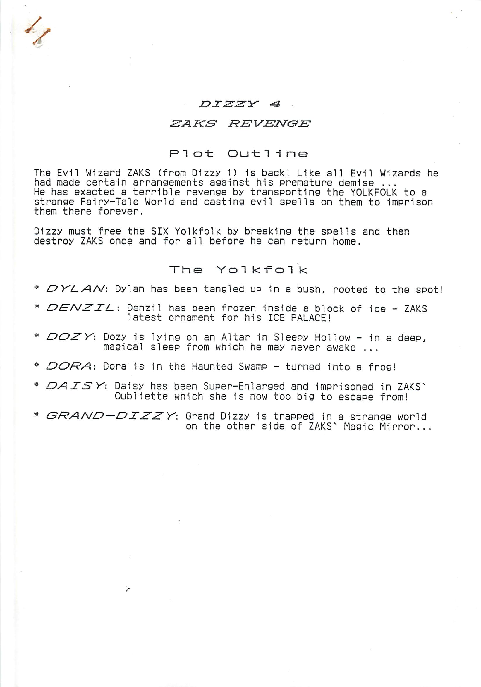 Magicland Dizzy - Plot Outline