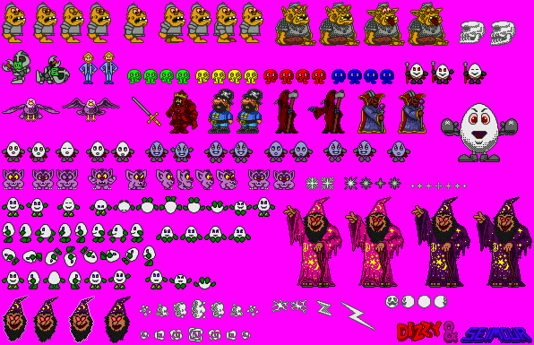 Sprite Sheet: Dizzy And Seymour - Characters - Bosses
