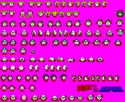 Sprite Sheet: Dizzy And Seymour - Characters - The Yolkfolk