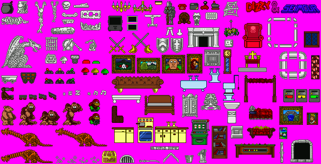 Sprite Sheet: Dizzy And Seymour - Game - Indoors