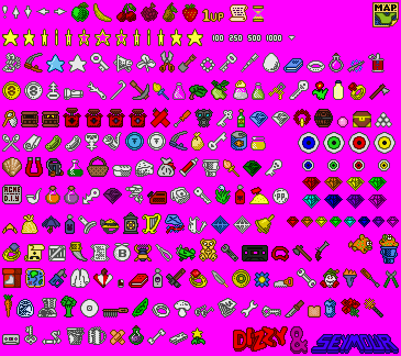 Sprite Sheet: Dizzy And Seymour - Items