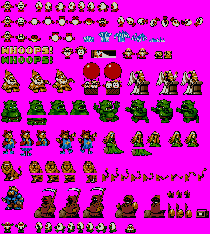 Sprite Sheet: Prince of the Yolkfolk - 16-bit Sprites - Dizzy and Characters